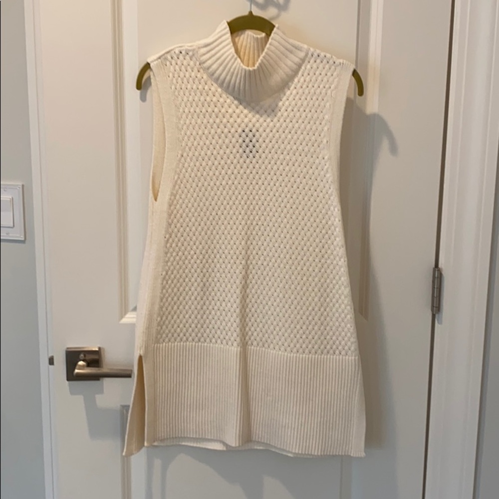White House Black Market Sleeveless Cream Sweater